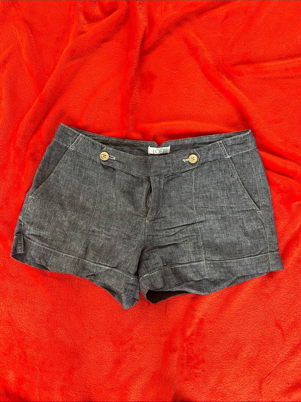 LOFT Gray Women's linen cotton blend Shorts